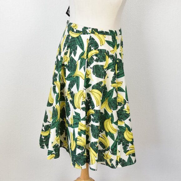Collectif London Retro Pinup Banana Print Novelty Swing Skirt NEW - 18 - Picture 3 of 8